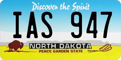 ND license plate IAS947
