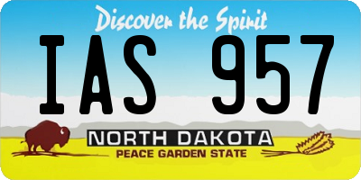 ND license plate IAS957