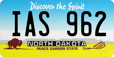 ND license plate IAS962
