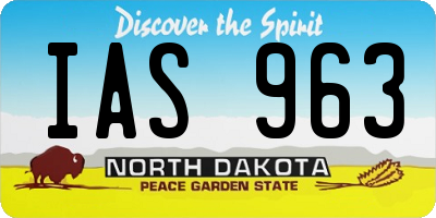 ND license plate IAS963