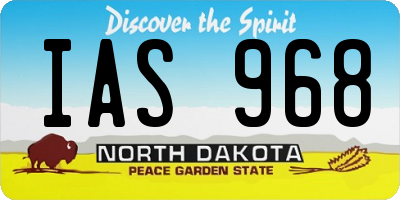 ND license plate IAS968