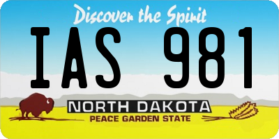ND license plate IAS981
