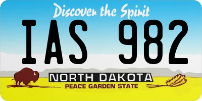 ND license plate IAS982