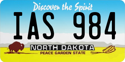 ND license plate IAS984