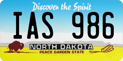ND license plate IAS986