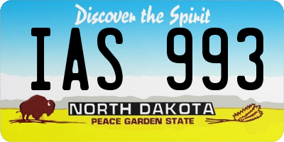 ND license plate IAS993