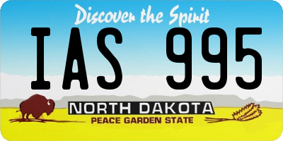 ND license plate IAS995