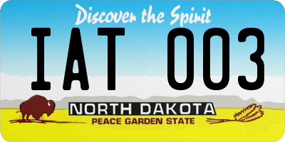 ND license plate IAT003