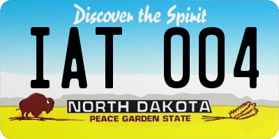 ND license plate IAT004