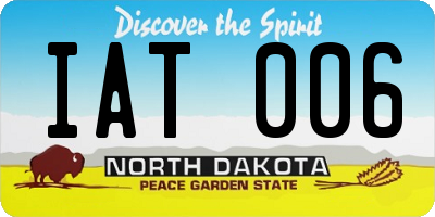 ND license plate IAT006