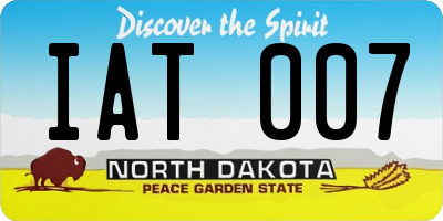 ND license plate IAT007