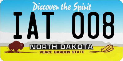 ND license plate IAT008