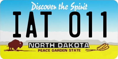 ND license plate IAT011