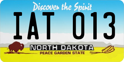 ND license plate IAT013