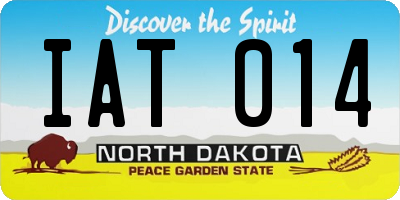 ND license plate IAT014