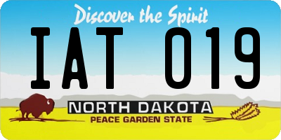ND license plate IAT019