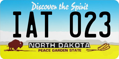 ND license plate IAT023