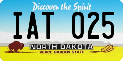 ND license plate IAT025