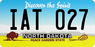 ND license plate IAT027