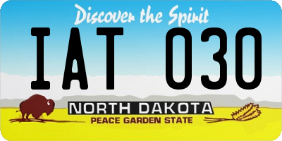 ND license plate IAT030
