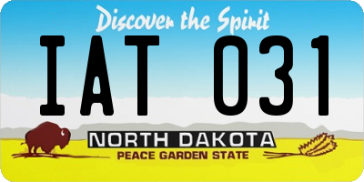 ND license plate IAT031