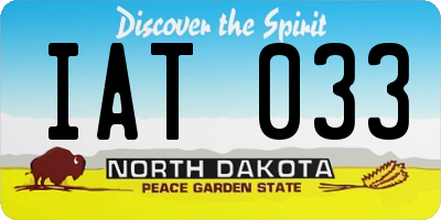ND license plate IAT033