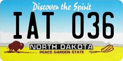 ND license plate IAT036