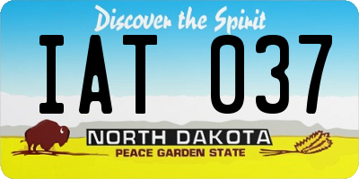 ND license plate IAT037