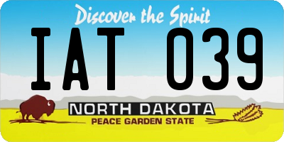 ND license plate IAT039