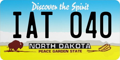 ND license plate IAT040