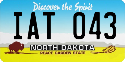 ND license plate IAT043