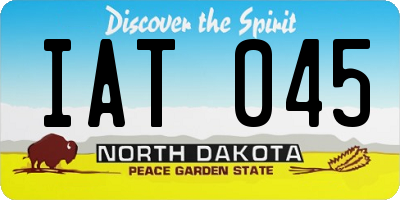ND license plate IAT045