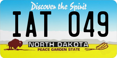 ND license plate IAT049
