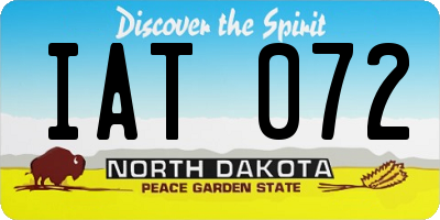 ND license plate IAT072