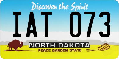 ND license plate IAT073