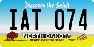 ND license plate IAT074