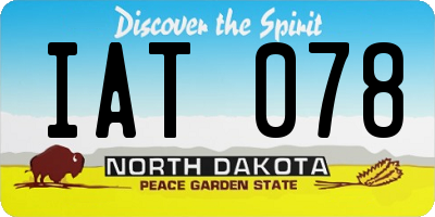 ND license plate IAT078
