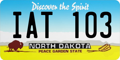 ND license plate IAT103