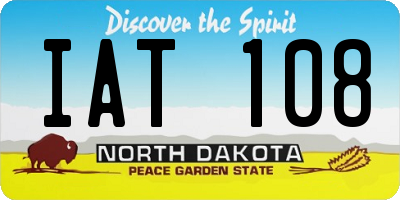 ND license plate IAT108