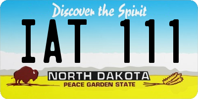 ND license plate IAT111