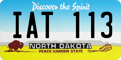 ND license plate IAT113