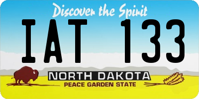 ND license plate IAT133