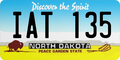 ND license plate IAT135
