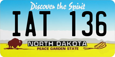 ND license plate IAT136