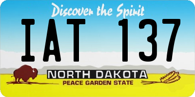ND license plate IAT137