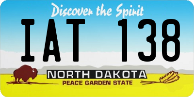 ND license plate IAT138
