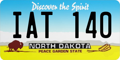 ND license plate IAT140