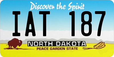 ND license plate IAT187