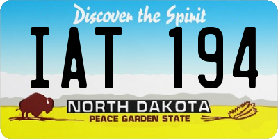 ND license plate IAT194
