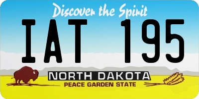 ND license plate IAT195